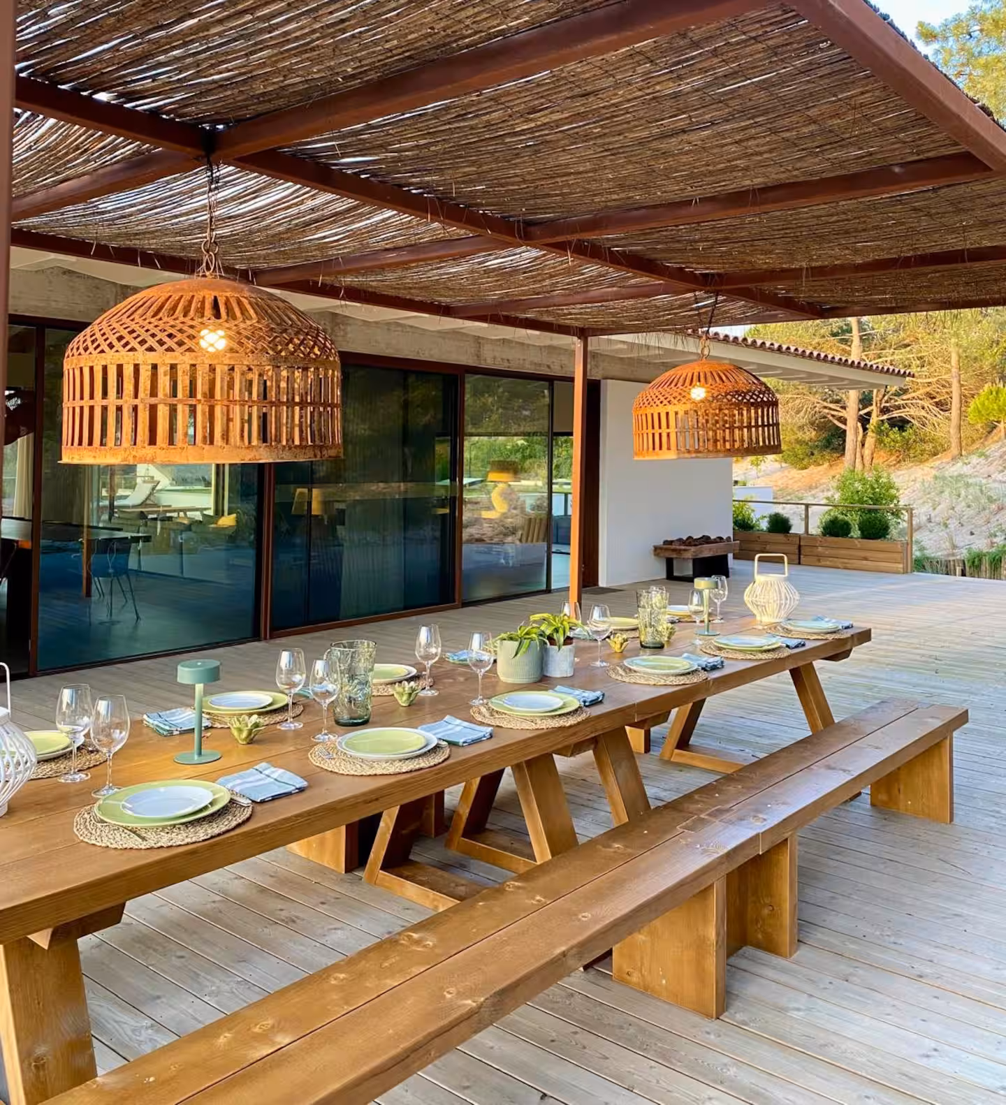 Long dining table